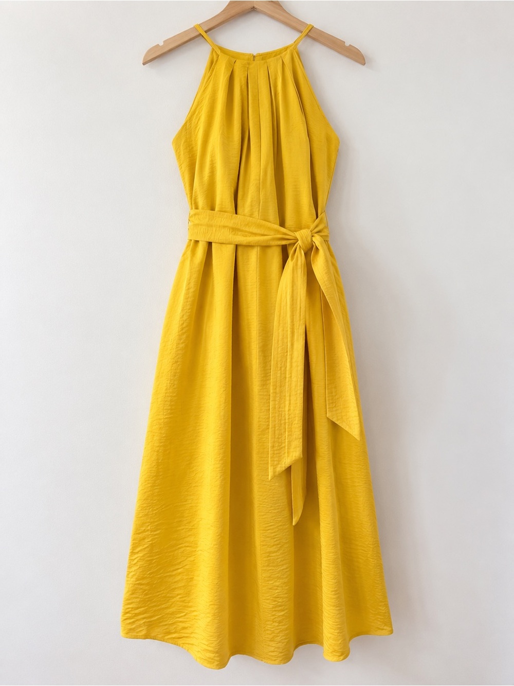 Banana Republic Factory Mustard Yellow Halter Maxi Dress